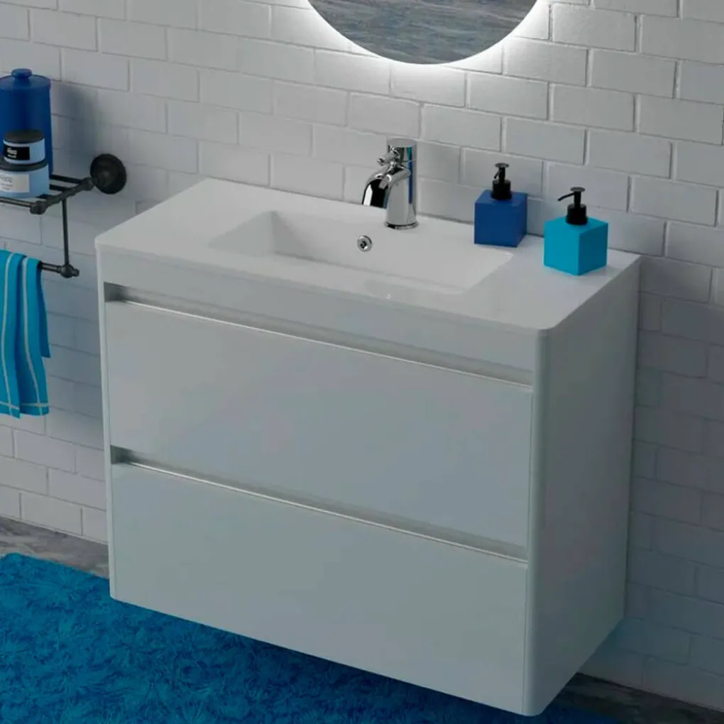 Шкаф нижний Fancy Marble Fiji-2 900 с умывальником Annabell 900- Фото 4